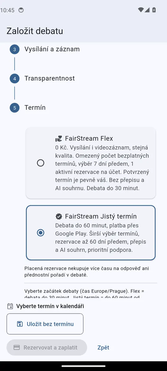 Android: debata Plus s platbou přes Google Play
